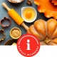 Welt-Ei-Tag im Oktober hausgemachtes Backen mit Kürbis, Lebensmittelzutaten, Gewürzen und Küchenutencil. Kürbiskuchen und Kekse